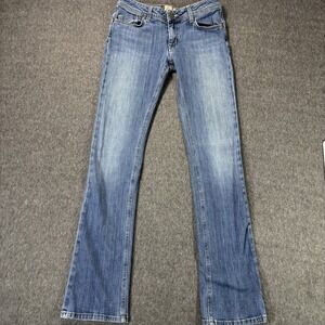 Dylan George Jeans Womens 28 Blue Bootcut Stretch Denim Mid Rise Distressed
